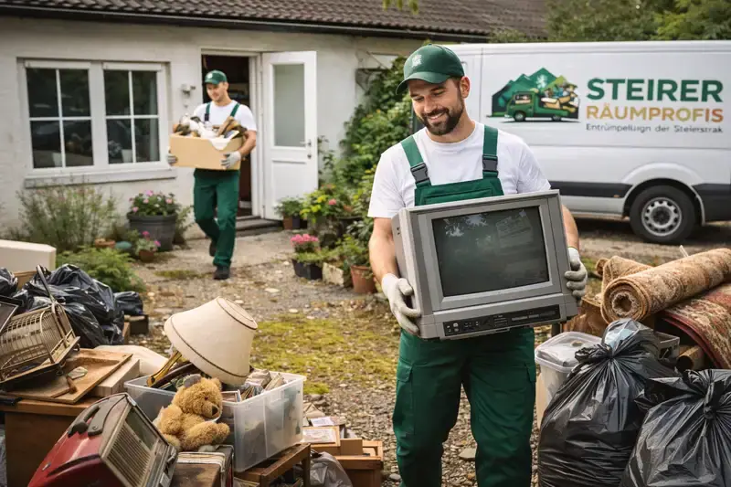 Räumteam beim Abtransport von Hausrat aus einem Einfamilienhaus
